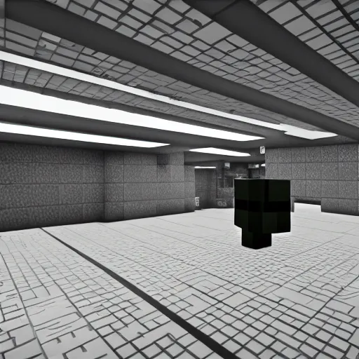 Image similar to Minecraft enderman on the subway, unreal engine, octane render, 8k