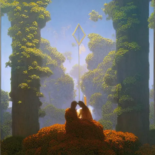 Prompt: a portal to another world. detailed. rule of thirds. intricate. sharp focus. wide angle. painting by maxfield parrish. wlop. greg rutkowski.