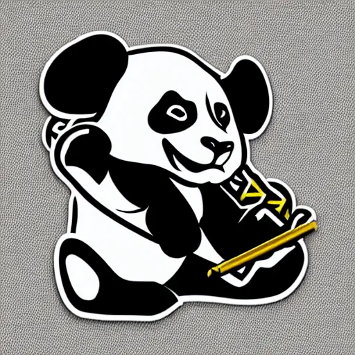 Prompt: in the style of max prentis and deathburger and laurie greasley a vector e-sports sticker logo of a panda, highly detailed, colourful, 8k wallpaper