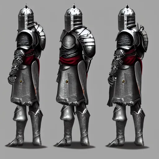 Image similar to RPG game character sheet for a character that looks like a knight, wearing armor, HDR, 4k, 8k