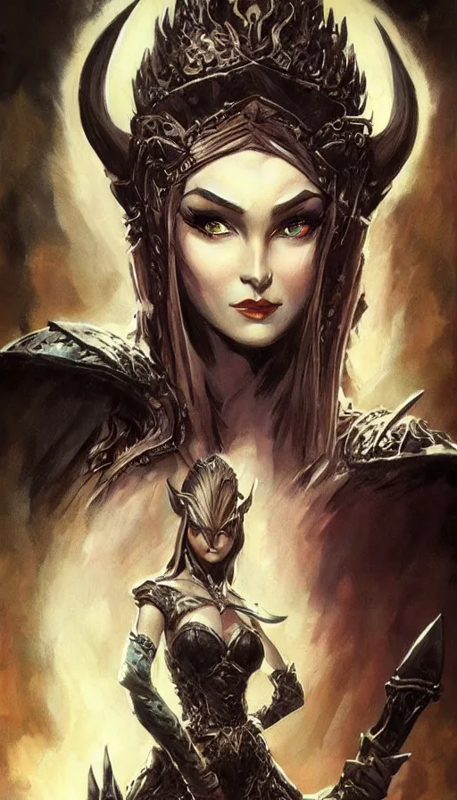 Image similar to elven queen character portrait by frank frazetta, fantasy, dungeons & dragons, sharp focus, beautiful, artstation contest winner, detailed