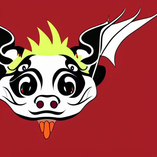 Image similar to vector art of welsh dragon and panda mixed, intercrossed, chimera, adobe illustrator