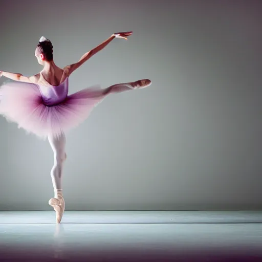 Image similar to ballet photography, motion blur, dreamy, pastel colors