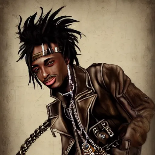 Image similar to playboi carti in steampunk style digital art 4 k the detailed super realistic