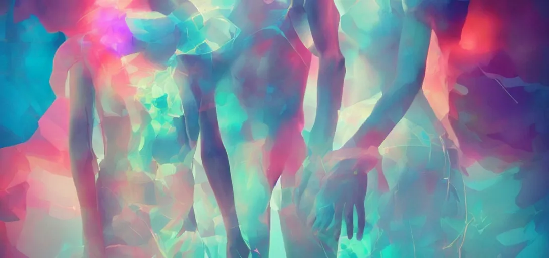 Image similar to xray photoshoot of couple hand holding, colourful vfx art, art by hsiao - ron cheng & james jean - presented as magazine collage style, volumetric light, colourful, sharp, detailed, digital painting, illustration, illustration, magazine collage, highly detailed, intricate detail, unreal engine, octae render, pinterest, behance, art station