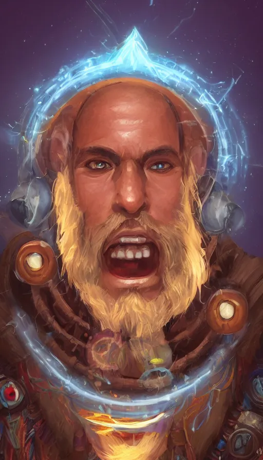 Image similar to portrait of a digital shaman, from hearthstone