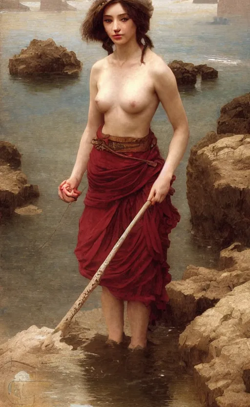 Prompt: fisherwoman emma dumont, traditional corsican, intricate, highly detailed, artstation, illustration, jurgens, rutkowski, bouguereau, lipking, ferri