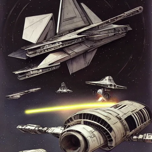 Prompt: concept art of a star wars spaceship, caravaggio