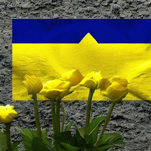 Image similar to ukraine flag in the shape of flower