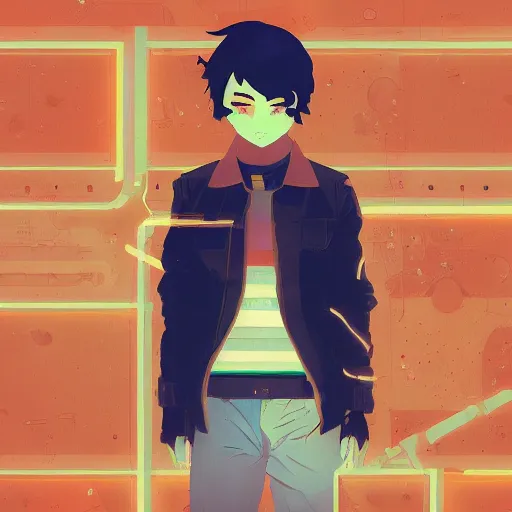 Image similar to a hacker profile picture by sachin teng x makoto shinkai, stylish