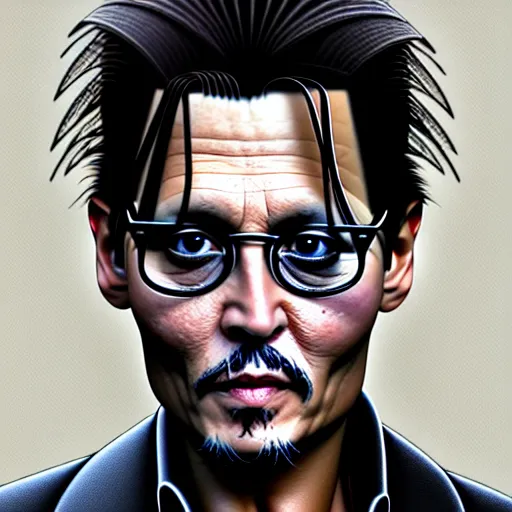 Prompt: johnny depp without limbs, arms and legs missing, intricate, highly detailed, centered, digital painting, artstation, concept art, smooth, sharp focus, illustration, artgerm