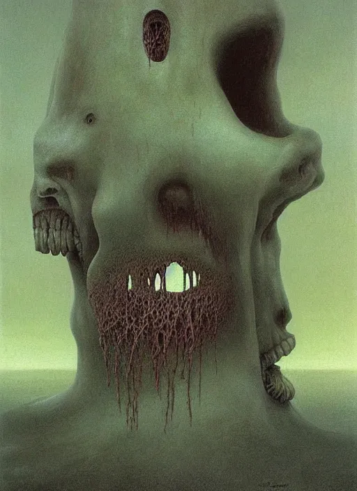 Prompt: devouring painted by zdzislaw beksinski