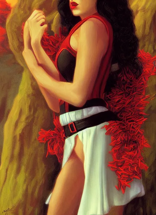 Image similar to twin peaks poster art, portrait of talyor swift cheerleader in sacrifice ritual at the black lodge, by michael whelan, rossetti bouguereau, artgerm, retro, nostalgic, old fashioned