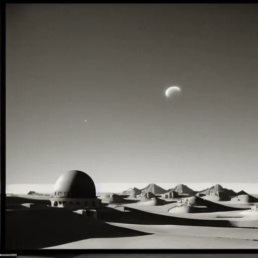 Prompt: Tatooine photographed by Ansel Adams