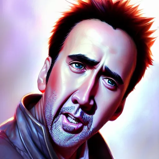 Prompt: nicolas cage, portrait luffy studio ghibli studio key hideaki anno sakimichan stanley artgerm lau rossdraws james jean marc simonetti elegant highly detailed digital painting artstation pixiv