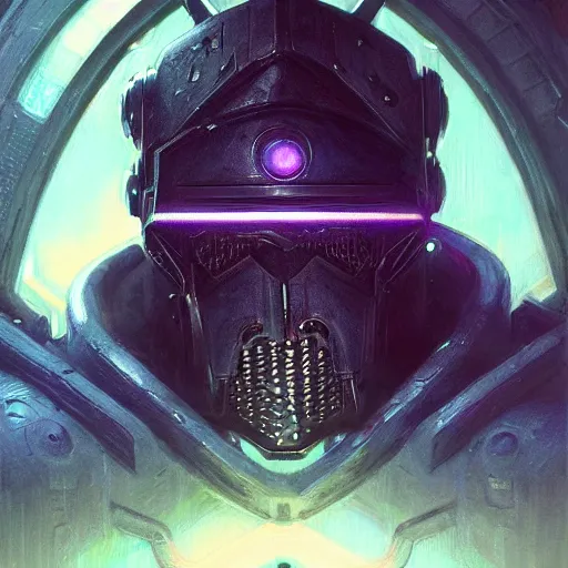 Image similar to the eldritch void knight as a realistic d & d scifi cyberpunk knight, closeup portrait art by donato giancola and greg rutkowski, vintage retro scifi, realistic face, digital art, trending on artstation, symmetry!!