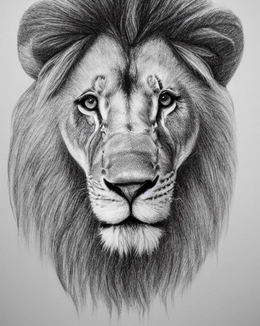 Image similar to pencil drawing of a lion wearing a hoodie