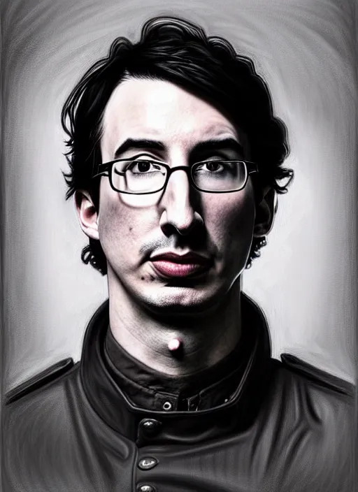 Prompt: painting of both john oliver and adam driver together, john oliver, adam driver, stoic, full body, military uniform, fantasy, intricate, elegant, beautiful, highly detailed, charcoal, centered, dark, smokey, digital painting, concept art, smooth, sharp focus, illustration, art by artgerm, art by greg rutkowski, art by alphonse mucha