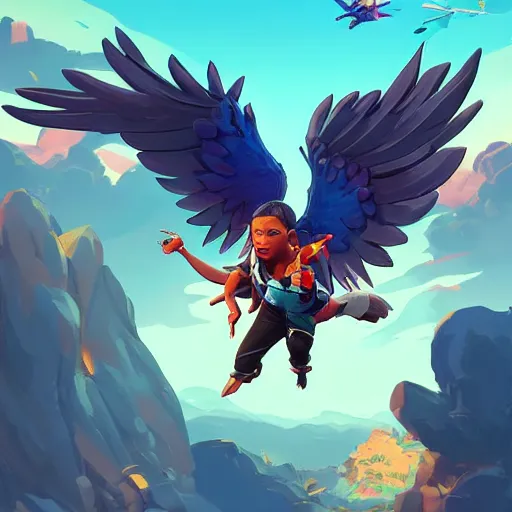 Image similar to baby Peanut with wings , fantasy art apex fortnite Video game icon, 2d game art gta5 cover , official fanart behance hd artstation by Jesper Ejsing, by RHADS, Makoto Shinkai and Lois van baarle, ilya kuvshinov, rossdraws