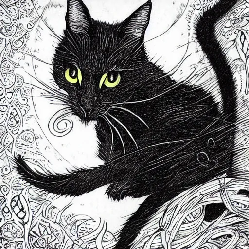 Image similar to “ aaron horkey ” dimitri the black cat prowling for rats 1 0 2 4 x 1 0 2 4