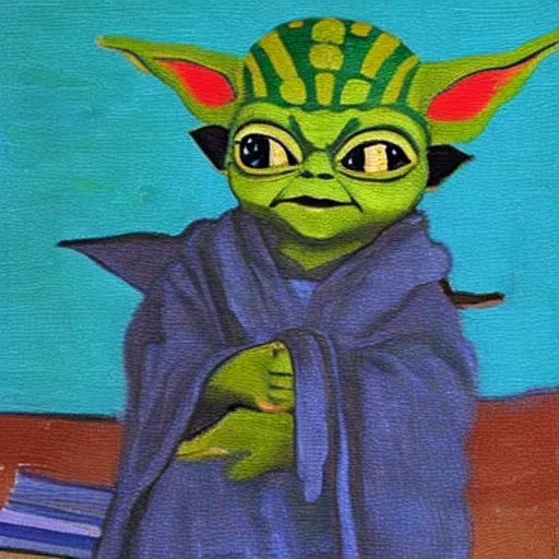 Prompt: baby yoda as a egyptian painting