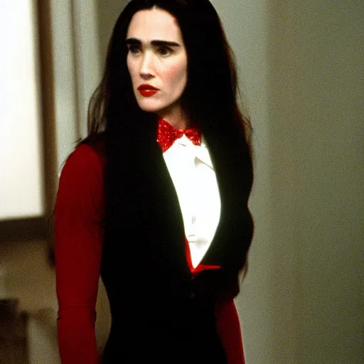 Image similar to Jennifer Connelly with a red dress in American Psycho (1999)