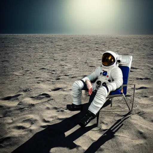 Image similar to an astronaut lounging in the beach, dramatic lighting, cinematic, extremly high detail, photorealistic, cinematic lighting, nasa footage