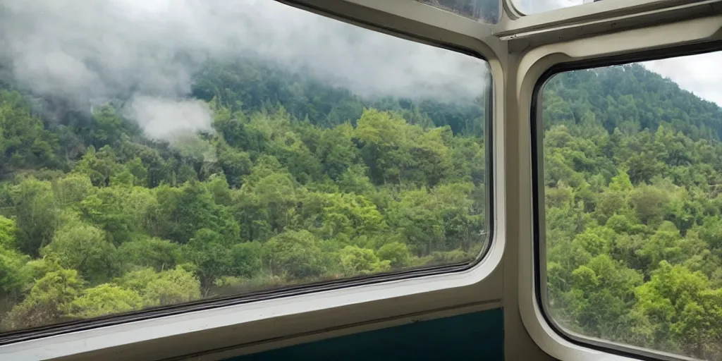 Prompt: beautiful train window