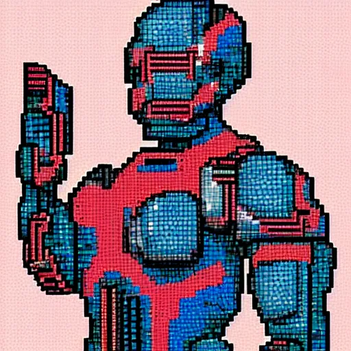 Image similar to cyborg by pixel art