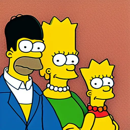 Prompt: portrait of the simpsons, real life! sharp focus