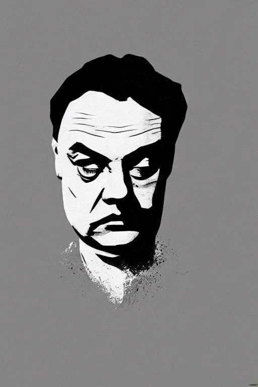 Prompt: minimalist boho style art of mad viktor orban, illustration