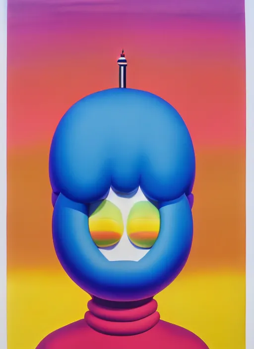 Image similar to puffy person by shusei nagaoka, kaws, david rudnick, airbrush on canvas, pastell colours, cell shaded, 8 k