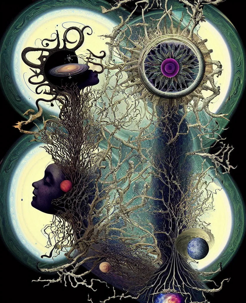 Prompt: whimsical uncanny creature radiates a unique canto'as above so below'ignited by the spirit of haeckel and robert fludd, breakthrough is iminent, glory be to the magic within, to honor jupiter, surreal collage alchemized by ronny khalil and stablediffusion