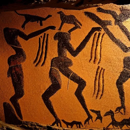 Image similar to paleolithic cave painting