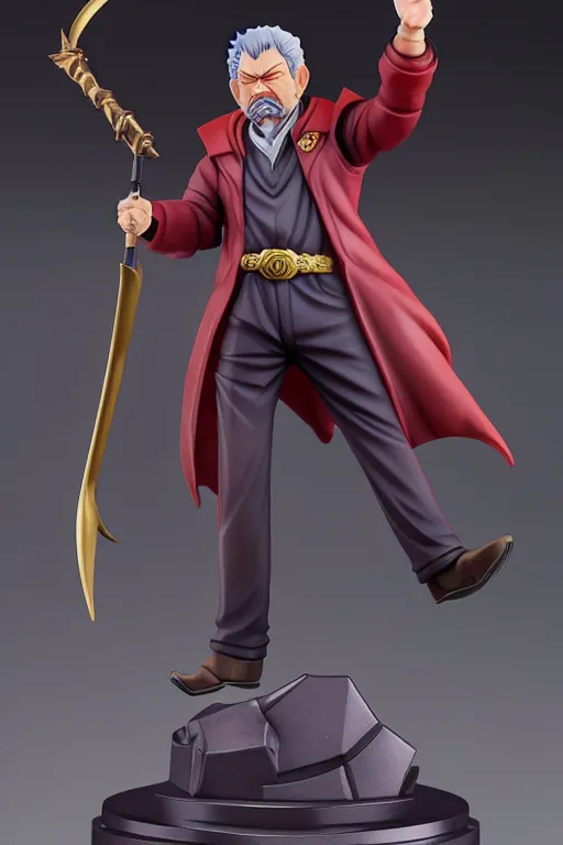 Image similar to still high quality figurine of president lula as a dungeons and dragons sorcerer, tsurime eyes, tareme eyes, personification, dynamic pose, detailed product photo, featured on amiami, tone mapped, beautiful composition, 8 5 mm, f. 1 4