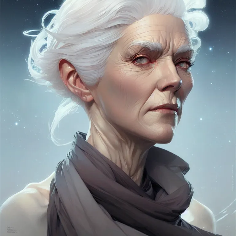 Prompt: gallent whitehaired portrait, sci-fi face, elegant, highly detailed, digital painting, artstation, concept art, smooth, sharp focus, illustration, art by artgerm and greg rutkowski and alphonse mucha