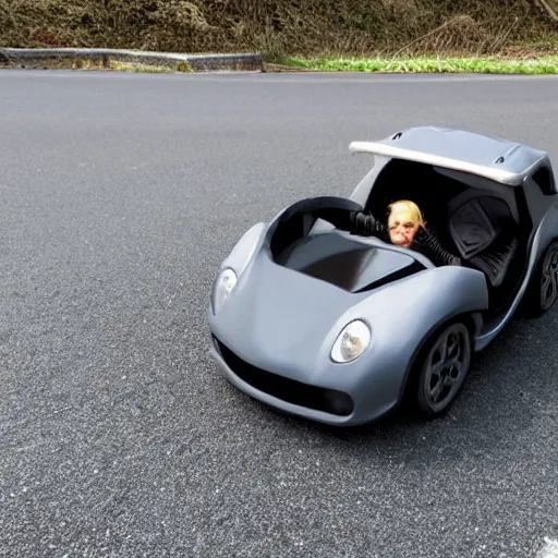 Prompt: a cat driving a sport car