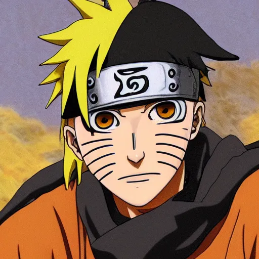 Image similar to Renaissance painting of Naruto Uzumaki from the anime Naruto