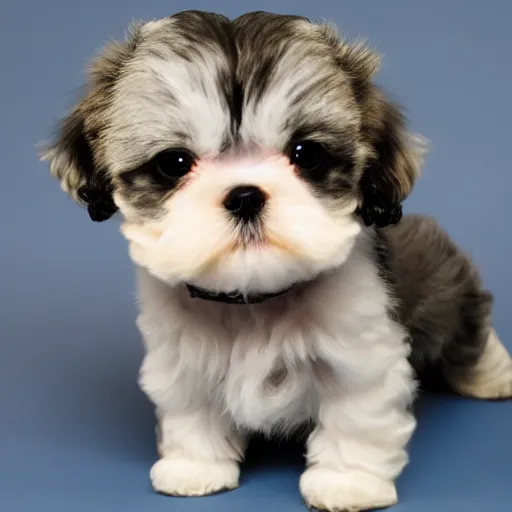 Image similar to a robot shih tzu puppy, 8 k