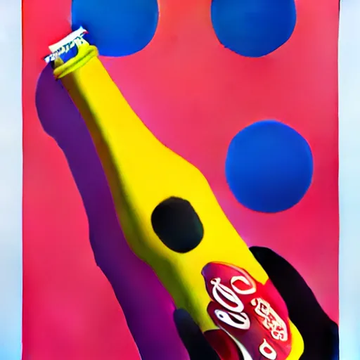 Prompt: coke bottle by shusei nagaoka, kaws, david rudnick, airbrush on canvas, pastell colours, cell shaded, 8 k