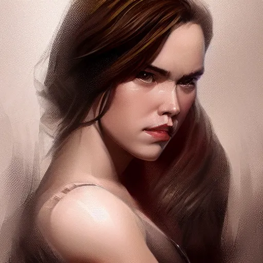 Image similar to portrait of daisy ridley by charlie bowater