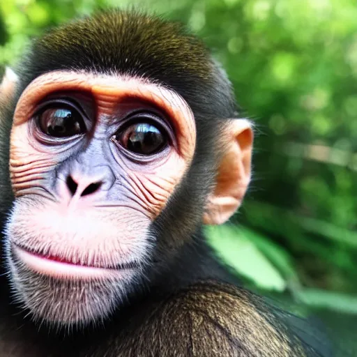 Image similar to photo of monkey taking a selfie and smiling