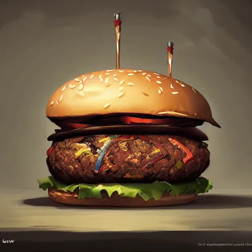 Image similar to a hamburger by greg rutkowski