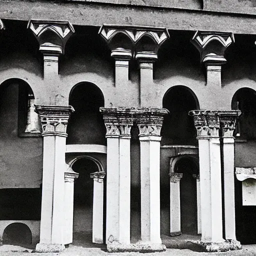 Image similar to a black and white photo of an old cathedral, a colorized photo by john thomson of duddingston, cg society, quito school, 1 9 7 0 s, 1 9 2 0 s, 1 9 9 0 s