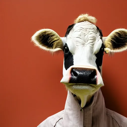 Image similar to mugshot of a cow dressed as an inmate