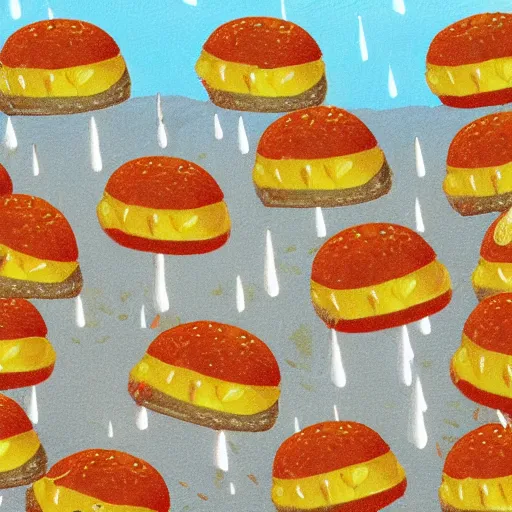 Image similar to rain of hamburgers