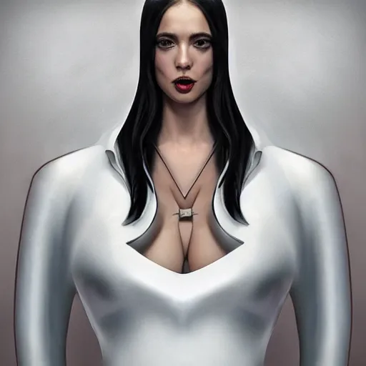Image similar to A masterpiece portrait of a Incredibly beautiful futuristic high fashion queer rubber succub model girl . with a collar on her neck. barocco royal fetish dress. medium shot, intricate, elegant, highly detailed. trending on artstation, digital art, by Stanley Artgerm Lau, WLOP, Rossdraws, James Jean, Andrei Riabovitchev, Marc Simonetti, Yoshitaka Amano