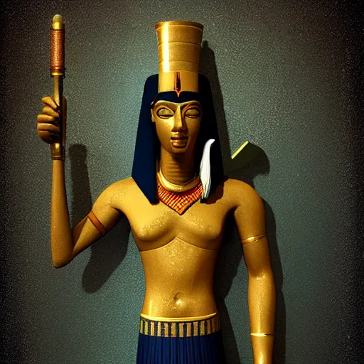 Prompt: ancient egyptian god thoth, depicted as a 3 d render, artstation, blender