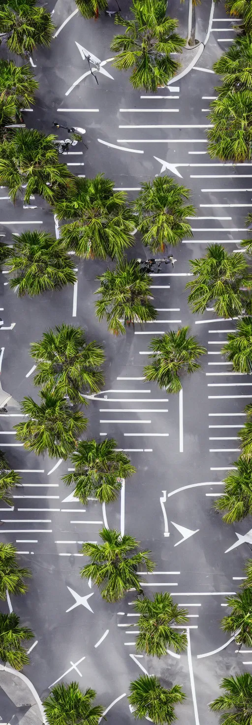 Image similar to satellite photo of walk of fame, palm trees, bicycles straight lines, accessible for the disabled, by professional photographer, 8 k resolution, photo, high quality