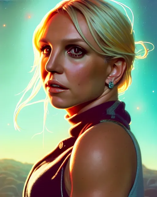 Prompt: highly detailed portrait of britney spears in nes, stephen bliss, unreal engine, greg rutkowski, loish, rhads, beeple, makoto shinkai and lois van baarle, ilya kuvshinov, rossdraws, tom bagshaw, alphonse mucha, global illumination, god rays, detailed and intricate environment